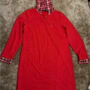 Tommy Hilfiger Red Dress with Plaid Details